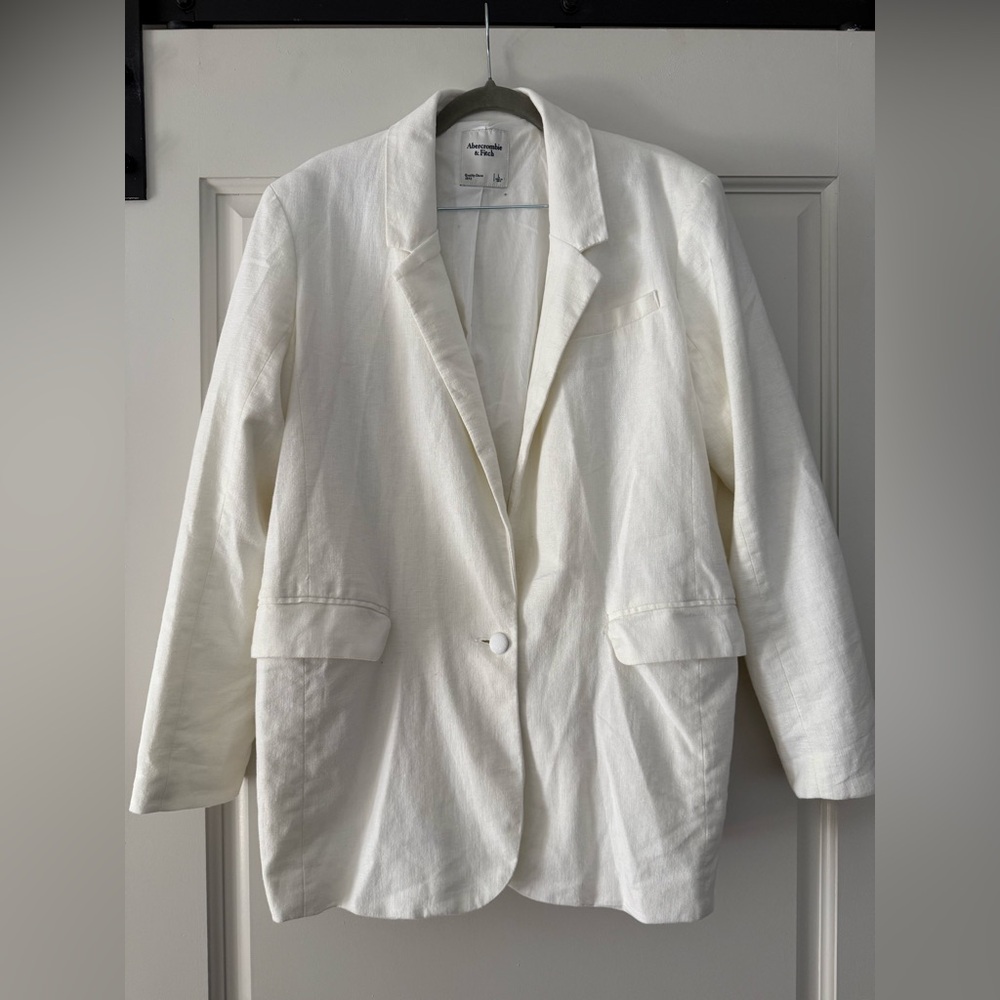 Abercrombie & Fitch Linen Blend White Blazer Size L